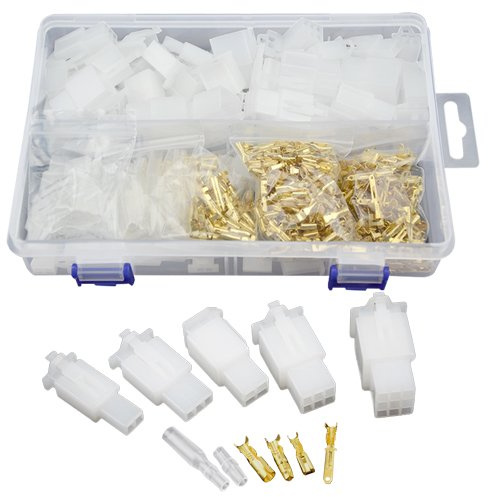 WMYCONGCONG 580 connettori per cavi elettrici automobilistici a crimpare terminali a filo da 2,8 mm 2, 3, 4, 6, 9 pin + 25 kit 4 mm per terminali a proiettile per auto e moto
