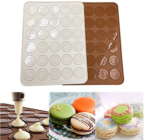 Proglam - Molde de silicona para macarrones y macarrones (30 cavidades)