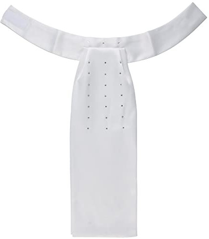 PFIFF 102849 Plastron Snowfall, Strassbesatz Satin-Glanz, Weiß Damen M