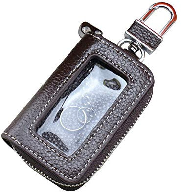 Estuche para llaves de coche, estuche para llaves de cuero Estuche para llaves de coche con cremallera Llavero para control remoto del coche Estuche para llaves de coche Estuche transparente