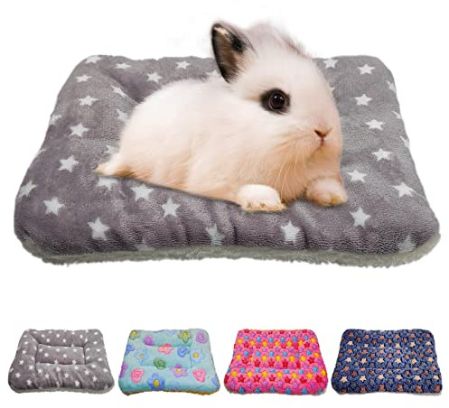 RIOUSSI Warmes Bett für Kleintiere, Kaninchen, Chinchillas, Igel, Baby, Katzen, Frettchen, 35,6 x 30,5 cm, Hellgrau