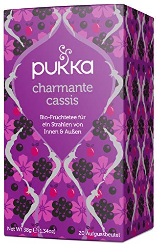 Pukka Tee, Bio-Kräutertee Charmante Cassis, 1er Pack, 20 Teebeutel