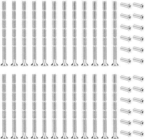 ZHIQIN 24 Stück M3 Verbindung Schrauben Hülsen Türgriff Hülsenschrauben Verbindungshülse Abreißschraube zur Fixierung von Türgriffen Knäufen