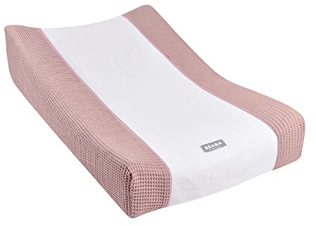 BÉABA, Housse pour Matelas à Langer Sofalange, 100 Pour cent Coton Nid d'abeille, Eponge Moelleuse, Drap Absorbant, Confort Optimal, Tissus Certifiés Oekotex , Vieux Rose, 1 Unité