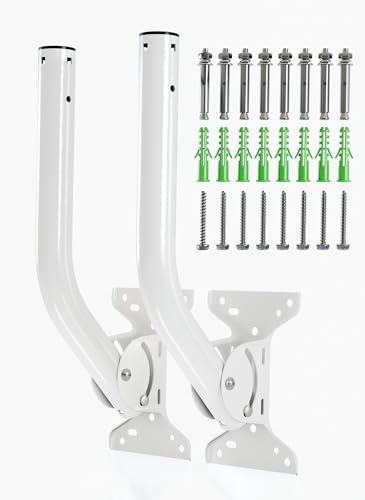2-Pack Universal Antenna Mount – Heavy-Duty Reversible J-Pole Bracket for Outdoor Antennas, WiFi Extenders, Wireless Bridges, Point-to-Point, Starlink – Weatherproof Wall or Pole Mount. (UB-AM) Comp.