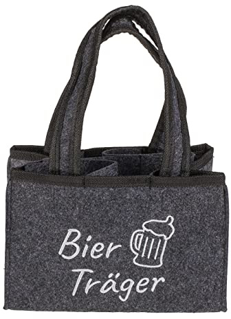 ReWu Flaschentasche Bierträger Filztasche Tragetasche Männerhandtasche Bieträger, für 6 Flaschen (bis 0,5L) Vatertag