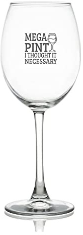 Weinglas Kelch Mega Pint of Wine I Thought It Necessary Gravierte Kristall-Rotweingläser für Weinverkostung, Hochzeit, elegante Party-Trinkgläser, 500 ml