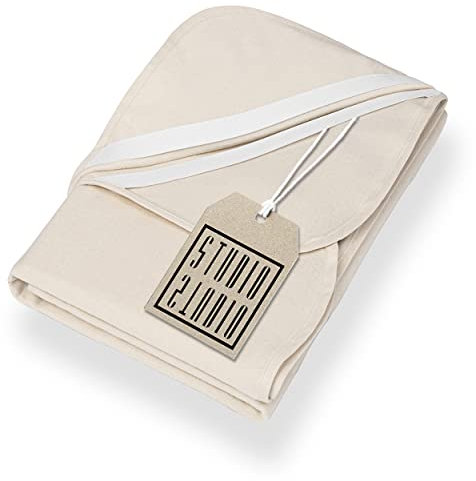 STUDIO Molton Matratzenschoner 200x200cm – 100 % Baumwolle – Made in Germany – Made in Green by Oeko-TEX – Matratzenauflage mit Eckgummis – Kochfest, atmungsaktiv, hautfreundlich – Naturfarben