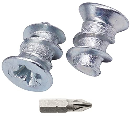 SKIR'CO (100 Stück) Verzinkte Euroschrauben 6,0 x 8 mm, Schrauben für Schubladenführungen, flacher Senkkopf, Scharnierschrauben