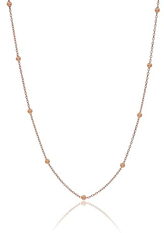 Einzelstück® Satellitenkette Kugelkette aus 925 Silber I 14K Rosegold I Kette mit Kugeln I Echtschmuck Halskette Harmony (Harmony Kette Rosegold)