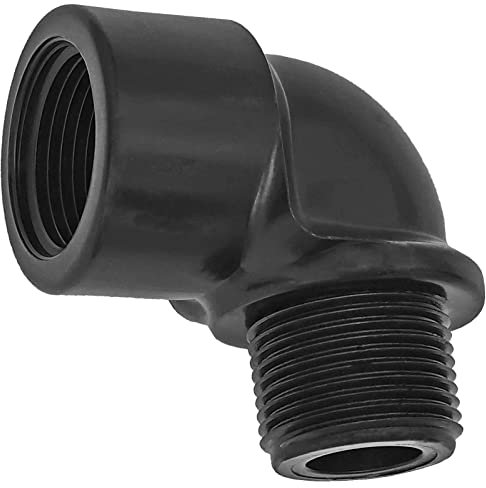 Winkel 90° Grad aus Kunststoff PP 1 Zoll Innengewinde Außengewinde IG x AG DN25 Gewinde Fitting Trinkwasser geeignet Rohr Verschraubung Kupplung Bogen Anschluss L Stück