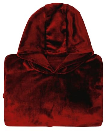 Walser Kuschelpullover, Snuggle Hoodie Decke mit Ärmeln und Kapuze, Oversize Hoodie Damen flauschig, Decken Hoodie Herren, Kuschel Decken Pulli XXL, Kuschelpulli, Blanket Hoodie 104x102 cm granatrot