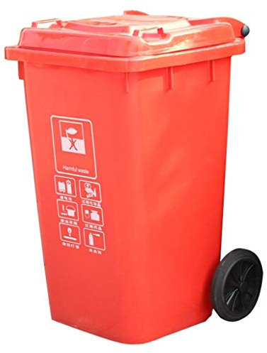 HASMI Poubelle d'extérieur avec Couvercle Lancement d'une Poubelle à roulettes Robuste, Grande Poubelle d'extérieur, 100 L, Grise Grande Poubelle d'un Gallon (Color : Red)