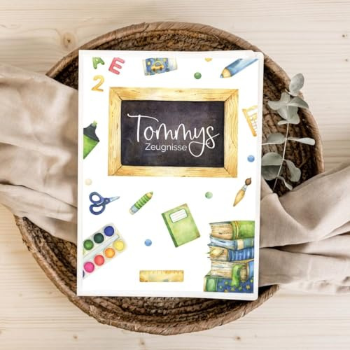 Zeugnismappe für DIN A4 Schule Grün 𝗣𝗘𝗥𝗦𝗢𝗡𝗔𝗟𝗜𝗦𝗜𝗘𝗥𝗧 | 20 Klarsichthüllen Aufbewahrung, 𝗦𝗖𝗛𝗨𝗧𝗭 von 𝗭𝗘𝗨𝗚𝗡𝗜𝗦𝗦𝗘𝗡 (Premium (Druck auf DIN A3 Papier))