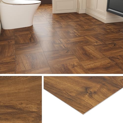 Livelynine Suelo Vinilico Autoadhesivo Madera Natural Baldosas Adhesivas Suelo Cocina 30x30CM 32-Baldosas Impermeable Vinilo para Suelo de Baño Habitación Suelos de Vinilo Adhesivos para Suelos Cocina