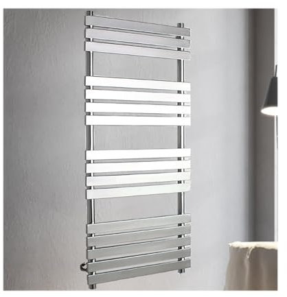 WRJAHCG Toallero Radiador Electrico Bajo Consumo,Calienta Toallas Electrico para Pared,Toallero Eléctrico Baño Eficiencia Energética,Plug in & Hard Wired,Plata,Hard Wired