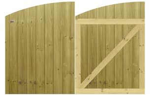 Premier Garden Supplies Made to Measure Tongue & Groove Fully Framed Arch Top Driveway Gates for Measurements Height 3ft - 4ft (90-120cm) x Width: <6ft (183cm)