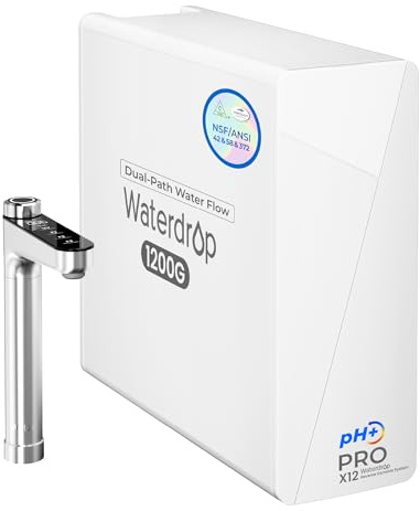 Waterdrop X12-PRO Dual Flow Reverse Osmosis Water Filter, Alkaline Mineral, 1200 GPD Tankless RO System, 11-Stage RO Water Filter, Smart Faucet, BPA Free, Attaches to Your Existing Kitchen Faucet
