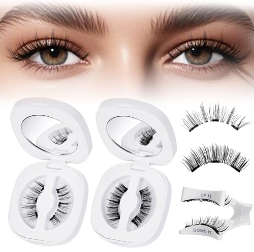 Higu clace Magnetische Wimpern, Magnet Wimpern Ohne Eyeliner,Magnetische Wimpern Natural Look, Stark Magnet Wimpern mit Applikator,Kein Kleber erforderlich Wimpern (MF)