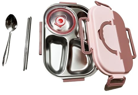 Stgbcst Edelstahl Lunchbox – Geteilt für Schule, Büro & Reisen (Stil 5)