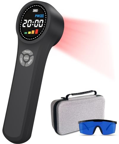 Frovab Rotlicht Therapiegerät Kalte Infrarotlichtgerät für Schmerzlinderung | 4x980nm 4x810nm 16x660nm Rotlicht Handgerät für Menschen und Tiere zu Hause, mit 4 Intensitätsstufen, CW und PW 2 Modi