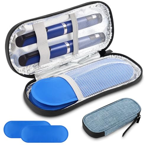 Bolsa Enfriadora para Insulina, MXTIMWAN Estuche Isotérmico Insulina, Funda de Viaje para Bolígrafo de Insulina, Bolsa Viaje Insulina con 2 Bolsas de Hielo