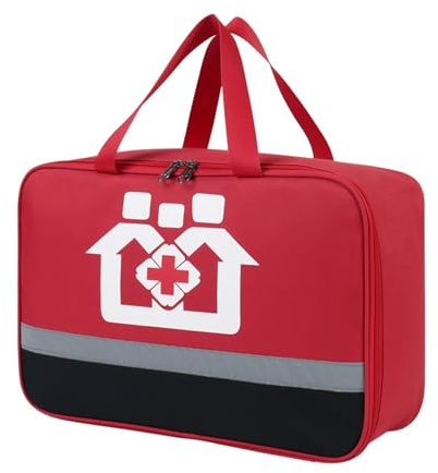 Portable kit Premier Secours, Grande Capacité Trousse Medicaments Voyage, Sac Familial de Rangement pour Médicaments, Organisateur de Premiers Secours, pour Maison,l'école et la Camping(Rouge)