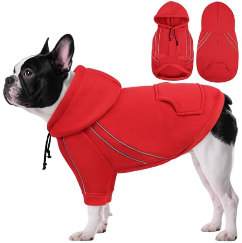 ASENKU Manteau Chien Hiver Manteau à Capuche Chaud pour Chien Pull Manteau d'hiver pour Chiens Chaud en Polaire Veste Réfléchissante Vêtement pour Petits, Moyens et Grands Chiens