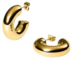 Purelei Stellar Glow Small Creolen – kleine Statement-Ohrringe aus Edelstahl, 14K vergoldet, für Damen – wasserfest, leicht, für empfindliche Ohren, 10 mm Außendurchmesser