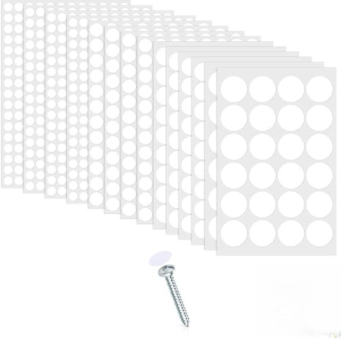 LIQWEI 1464 Stück Schraubenabdeckung Selbstklebend Weiß, Selbstklebende Abdeckkappen Für Möbel Und Böden Abdeckung Abdeckung Schrauben Weiss Für Schrauben Bohrlöcher (Ø10mm Ø15mm Ø20mm Ø30mm)
