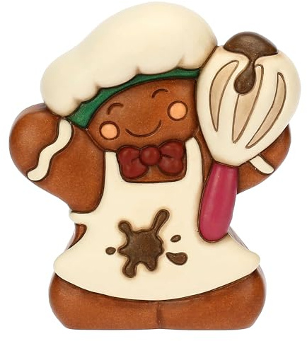THUN - Omino di pan di zenzero Pepi chef in ceramica, medio - Thunland - 11,2x4,9x12,5 cm