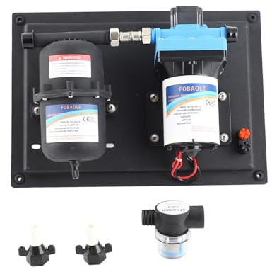 Dioche Bomba de Agua para RV DC 24 V 3,5 GPM 45 PSI Bomba de Diafragma de Agua Dulce con Interruptor de Presión y Tanque para RV, Remolque de Viaje, Cocina, baño: Fácil Instalación, Duradera y (12V)