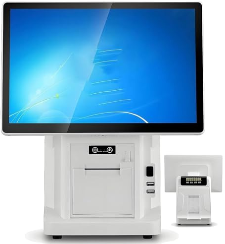 Pnpaea Registratore di Cassa Fiscale con Pos,Registratore di Cassa Telematico,58mmprinter,da 15,6 Pollici,per Vendita al Dettaglio,Ristoranti,Negozi SingleScreen-C（58mm）