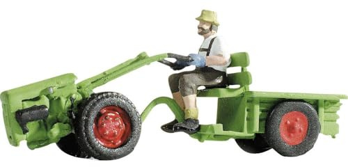 NOCH Einachstraktor, mit Modellfigur Fahrer, für die Spurweite TT, ideal für ländliche Szenen