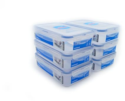 Lock & Lock 6 x Airtight Rectangular Food Storage Containers 26oz