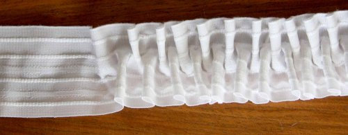 Gardinenband,Smokband 2,0:1, 60 mm,weiß,10 m