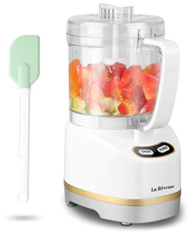 La Reveuse 2 Cup Mini Food Processor, Electric Chopper Small, White