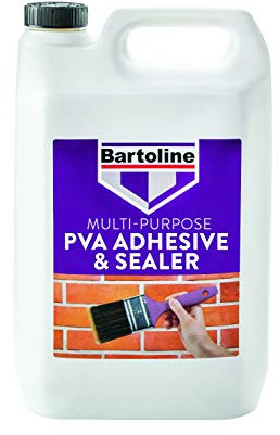 Bartoline PVA Glue Adhesive & Sealer 5L - Multi-Purpose Primer, Adhesive, and Sealer for Concrete, Wood, Tiles, Fabric, and More, Dust-Proofing, Bonding & Sealing