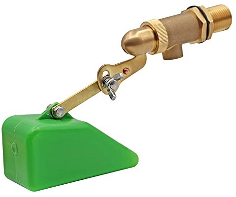 MUALROUS 1/2‘’ Messing-Ventil mit Kunststoff-Schwimmer-Wasserventil für Tank-Halterung, Hunde-Wassernapf Kugelhahn mit verstellbarem Arm Abschaltung für Fisch-Aquarium Rinder-Schäfe Bewässerungstrog