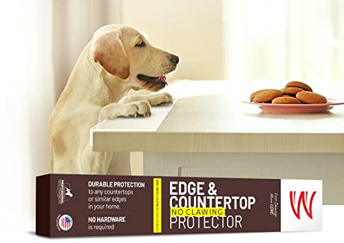 CLAWGUARD Edge & Countertop Protector – 29.5x2.25 in. Clear Plexiglass Dog Scratch Shield – Anti Scratch Furniture & Counter Guard for Pets