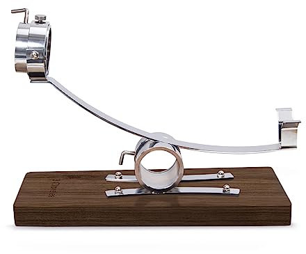 Support à jambon avec tête pivotante 3 oeillets - Base en bois - Quincaillerie en métal