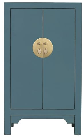 Fine Asianliving Armario Chino Arctic Azul Gris - Orientique Colección An70xP40xAl120cm Armario Chino Mueble de TV Chino Armario de Boda Aparador Cómodas Chinas orientales