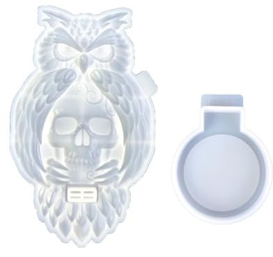Silikonform für Kerzenständer, Asudaro 2 Stück Silikonform Eule Kerzenständer Silikon Kerze Form Kerzenhalter Zylinder Kerzen-Gießform für Hochzeit Party oder Home Decoration Weiß