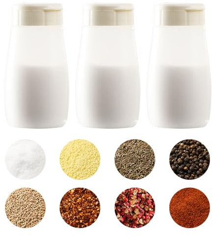 Salt Shaker 200ml, Guador 3 Salt and Pepper Sets with Lid Salt and Pepper Pots Plastic Salt and Pepper Shakers Sealed Against Moisture Suitable for Kitchen Barbecue Camping Salt Shaker