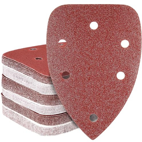 HYCHIKA Sanding Pads for Mouse Sander, 60 Pieces Hook and Loop, P60/P80/P100/P120/P180/P240, Only Compatible with HYCHIKA 140W Detail Electric Sander (Model Number: TX104)