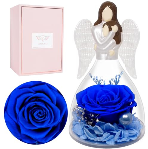 Miofula Ewige Rose Geschenke für Mama,Geburtstagsgeschenk für Mama,Infinity Rose Geschenke für Frauen,Rosen Engel Figur Mutter Tochter Geschenk,Blumen Mama Geschenk Geburtstag Muttertag Weihnachten