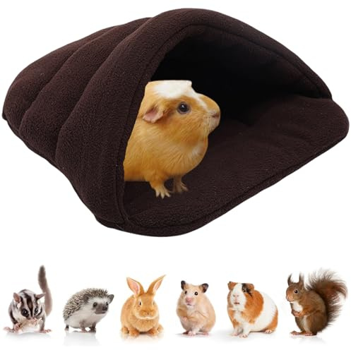 Generisch Meerschweinchen Haus，Kleine Nagerhaus Kaninchen Haus Meerschweinchen Zubehoer，38 x 28 cm (Braun)