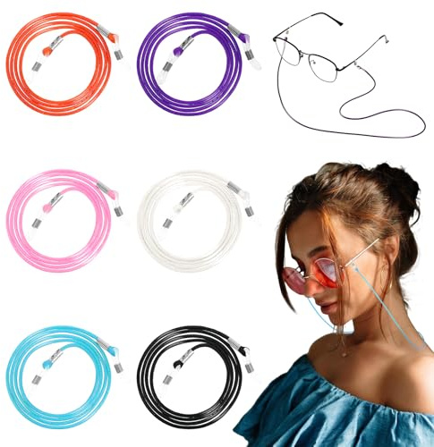 Brillenband 6 Stück Damen Bunt Verstellbar Sonnenbrillen Band Schnur Brillenketten Sport Brillenband für Damen und Herren