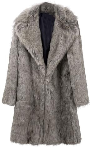 Mymyguoe Pelzmantel Herren Lang Fellmantel Kunstfell Plüsch Winterjacke Warm Mantel Wind Coat Warm Mantel Kunstpelz Faux Fur Lange Jacke Kunstpelz Kostüm Faux Pelz Wintermantel Outdoorjacke
