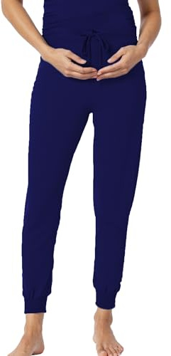 OCCIENTEC Pantaloni Premaman per Pigiama Donna Pantaloni maternità Pigiama Lunghi Super Morbidi Casual Stretch Pantaloni da Jogging con Tasche Blu Navy, XL